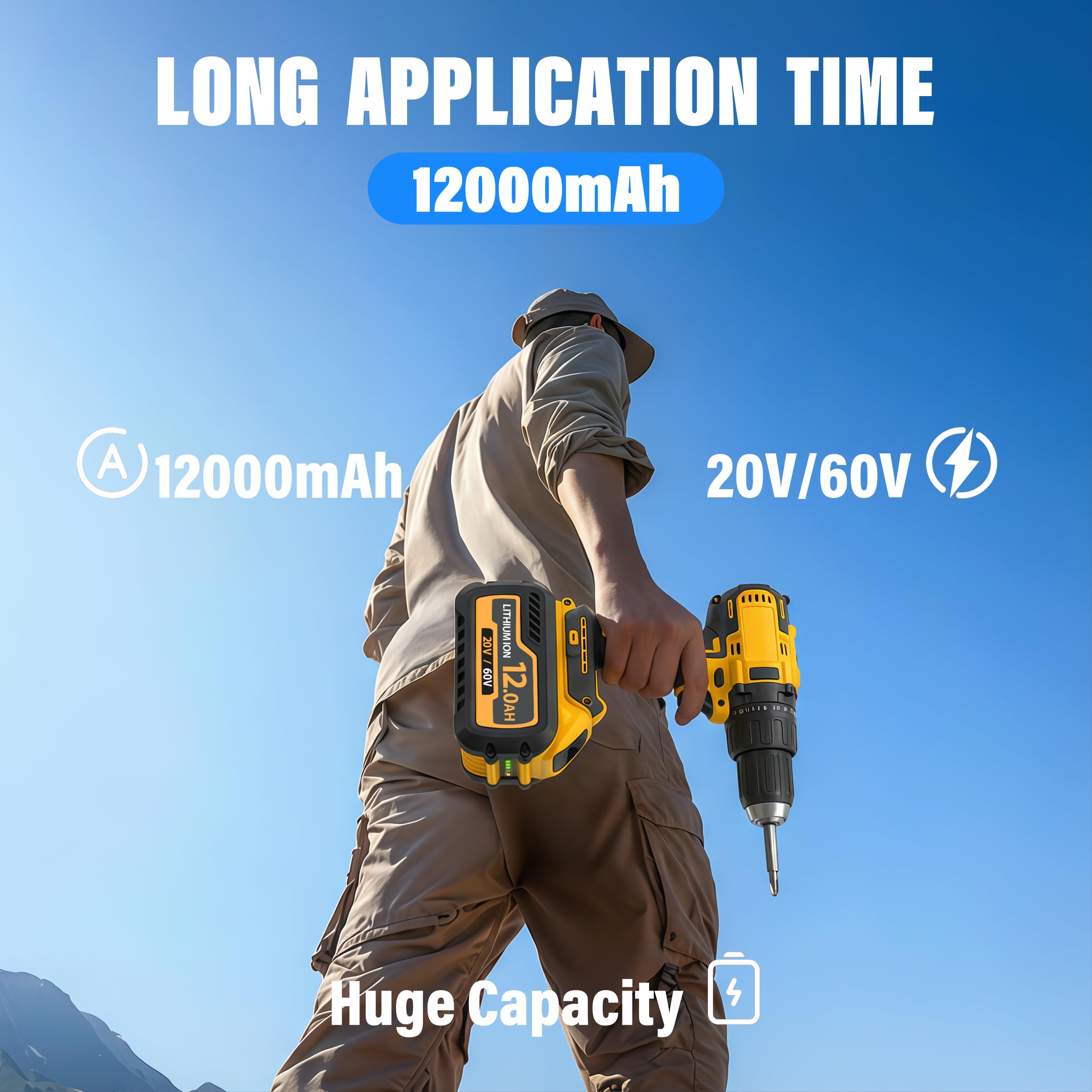 Sanltrinuvial 12000mAh upgrade for DCB609, long-lasting performance.