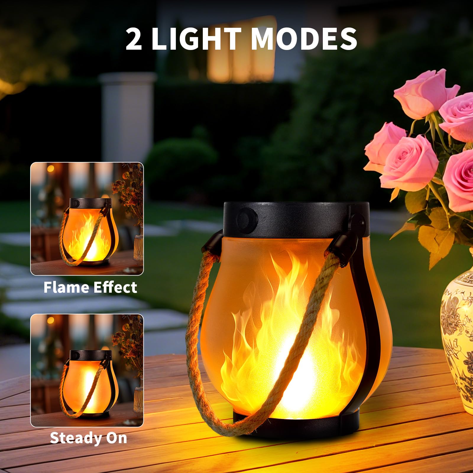 SANMOON auto-on dusk lanterns guiding outdoor steps safely