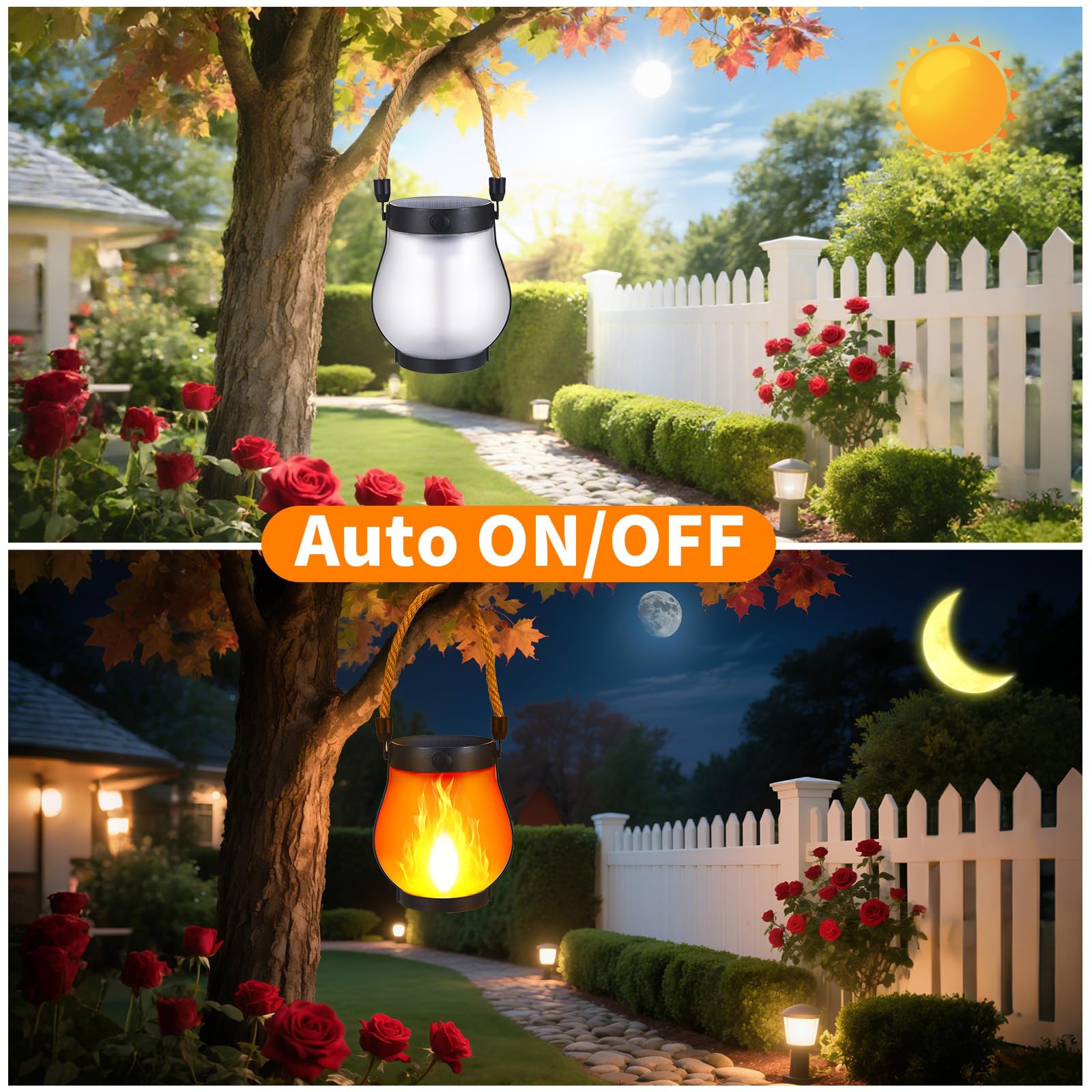 SANMOON flicker-mode lanterns for cozy outdoor evenings