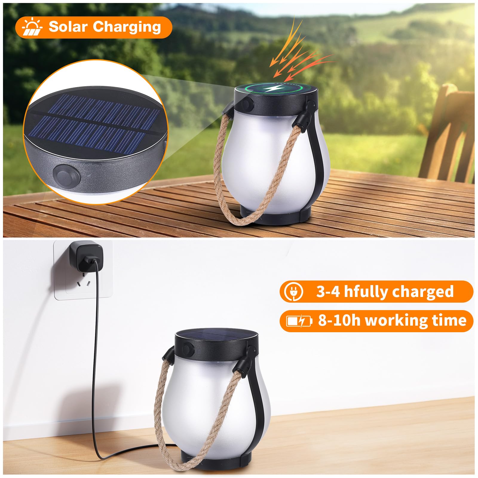 SANMOON IP65 waterproof flame lanterns withstand weather for year-round decor