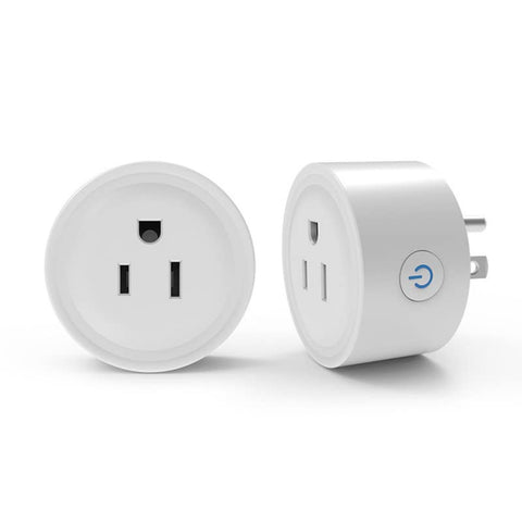 Sanofuturion WiFi Smart Plug 2-pack front view showing compact outlet design for space-saving setup.