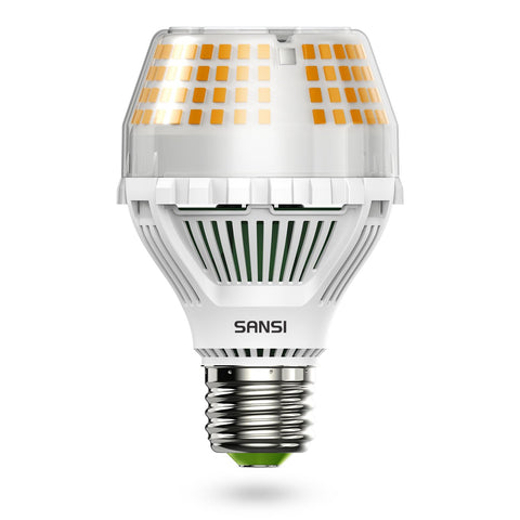 SANSI 250W-equivalent A19 LED bulb front view with 3000K glow for homes