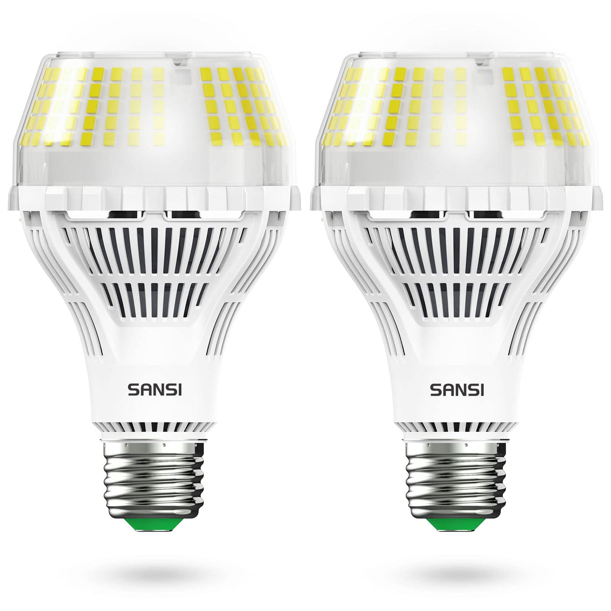 SANSI 250W A21 LED bulb with ceramic technology for heat management and longevity.