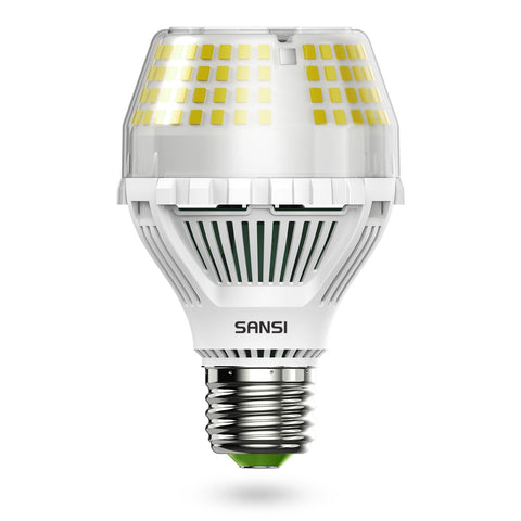 SANSI 250W LED bulb with ceramic technology improves heat dissipation and longevity.