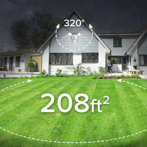 SANSI outdoor light by garage and driveway enhances security with automatic dusk-to-dawn operation.