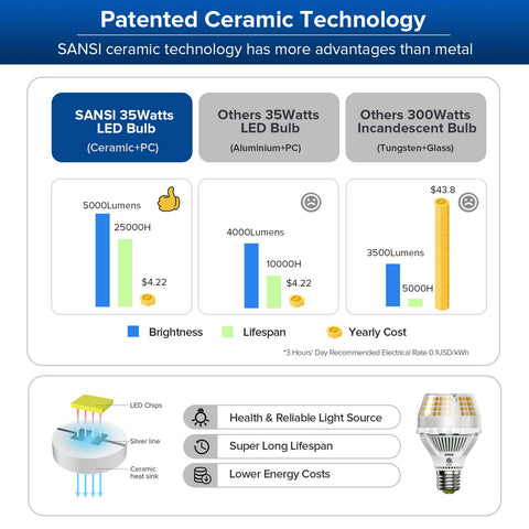 SANSI 2-pack LED bulbs support home energy savings.