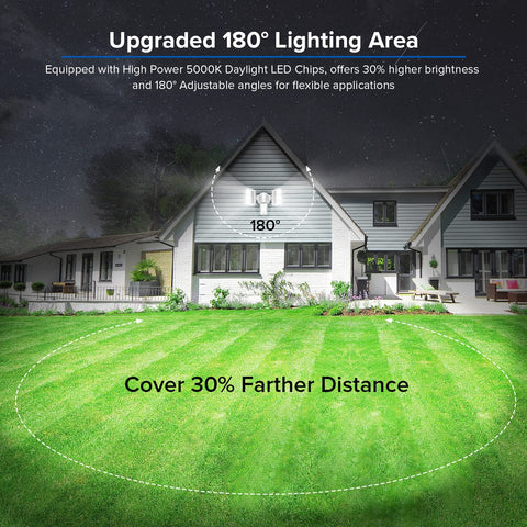 SANSI wall-mount outdoor light ready to illuminate entryways with auto-motion activation.