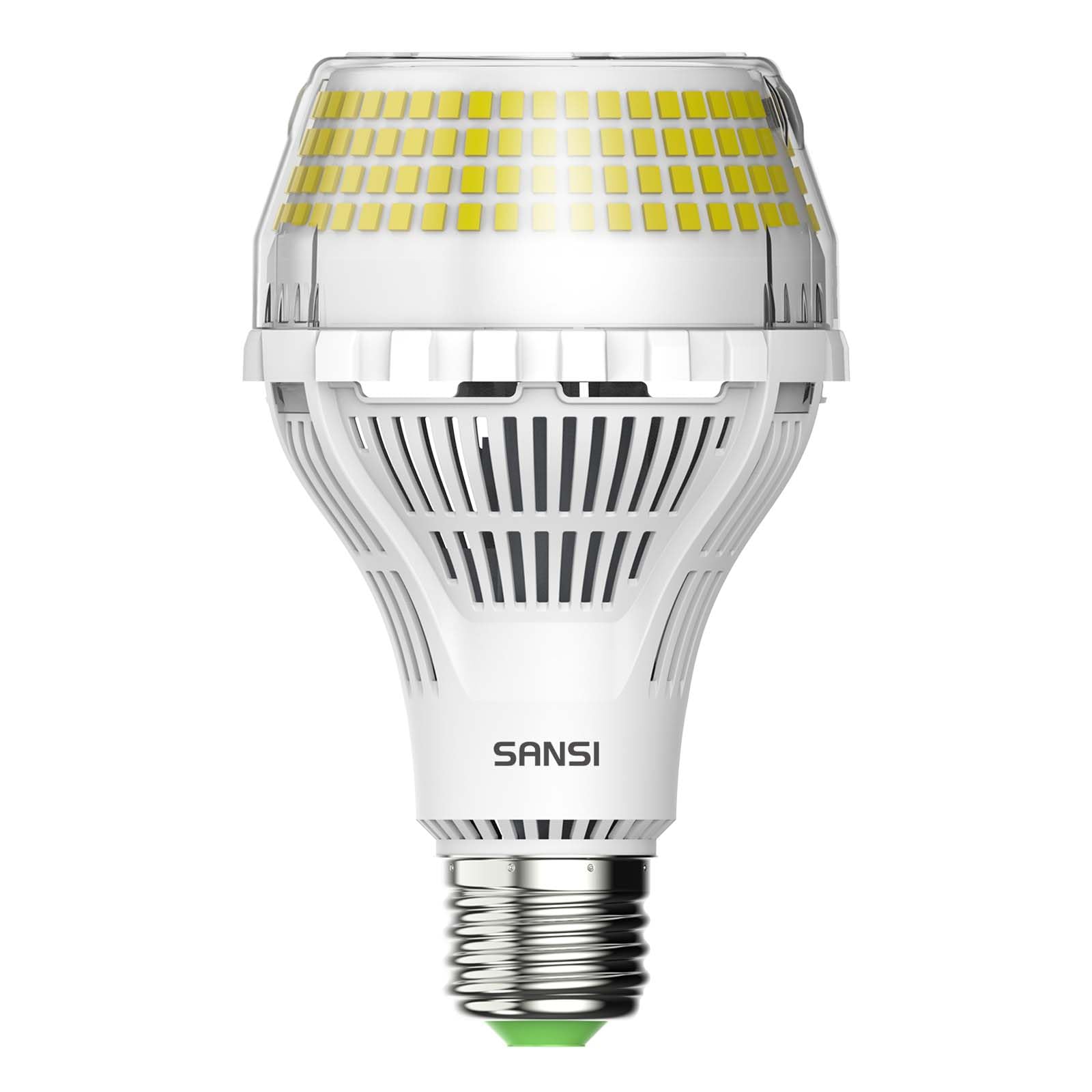SANSI LED bulb 400W equivalent in use provides bright daylight for workshops.