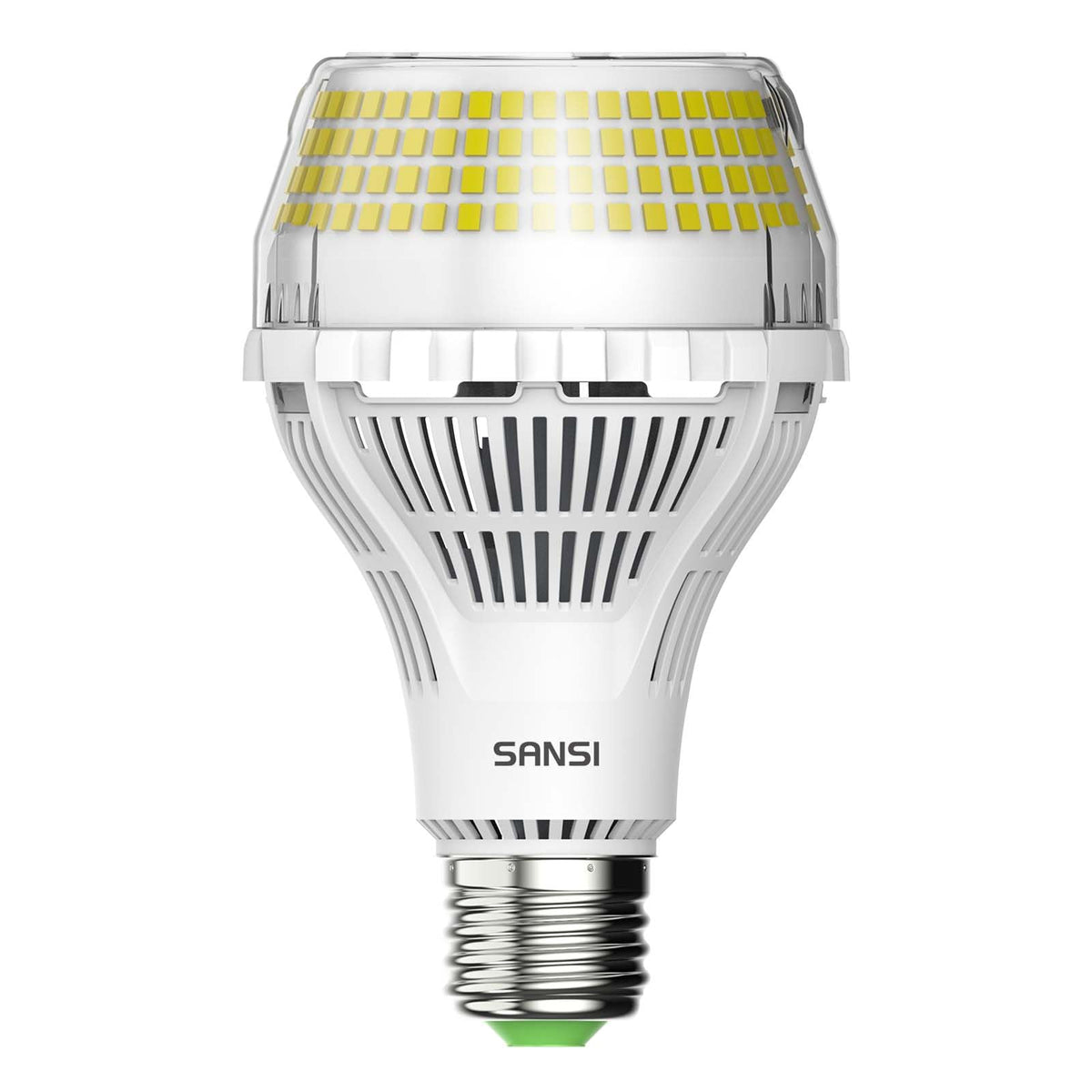 SANSI LED bulb 400W equivalent in use provides bright daylight for workshops.