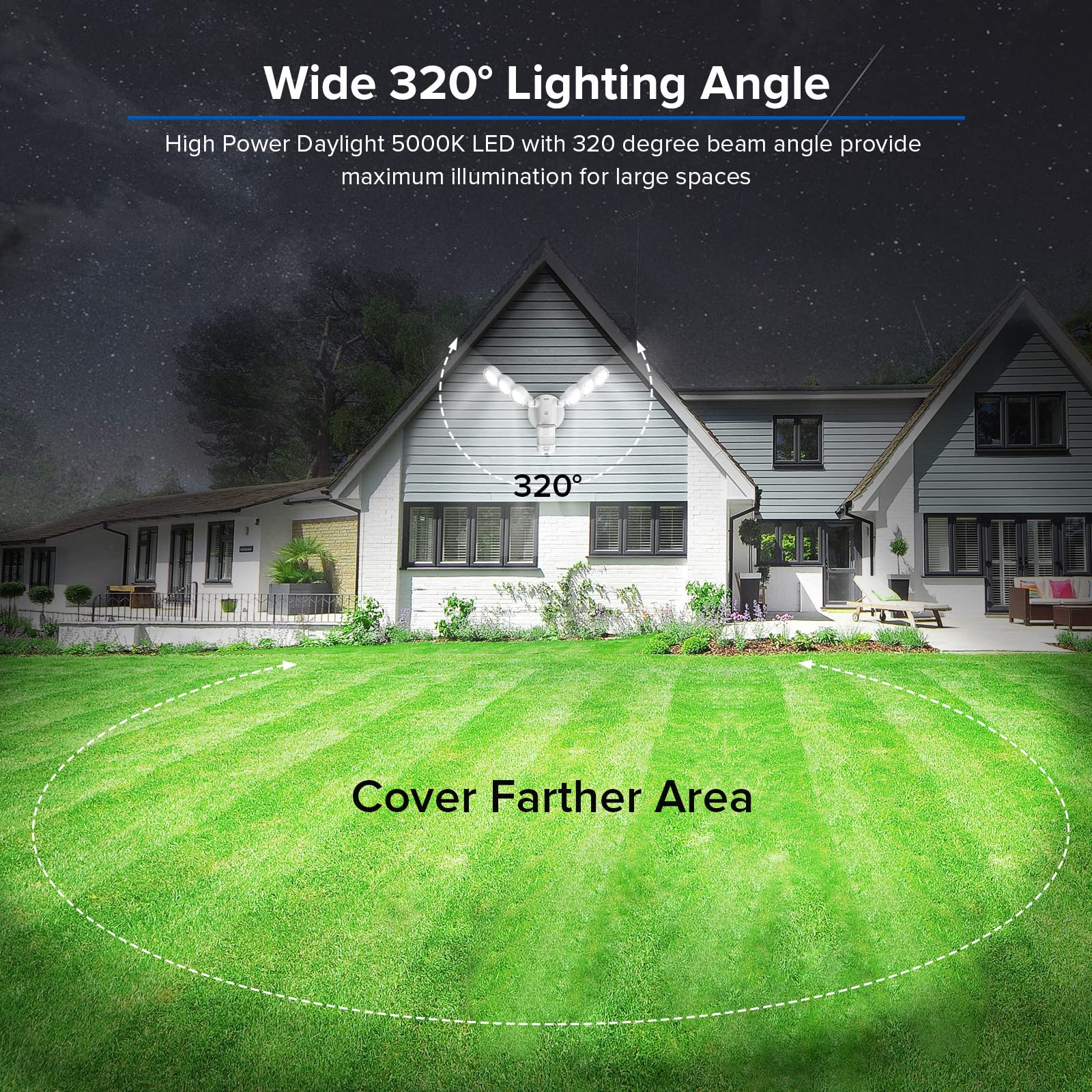 SANSI motion sensor outdoor light mounted on wall showcases modern exterior design.