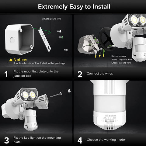 SANSI IP65-rated flood light withstands rain and dust exposure.