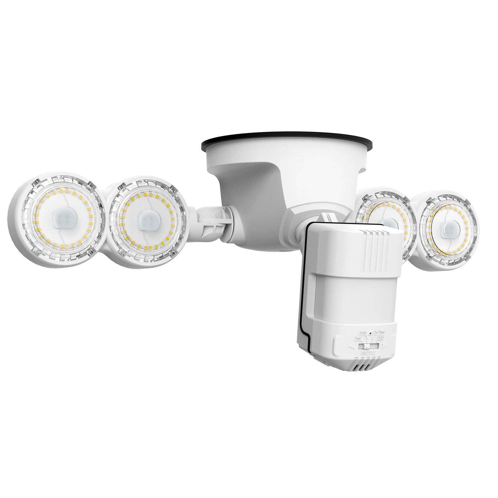 SANSI outdoor motion light viewed from the front ready to illuminate entryways.