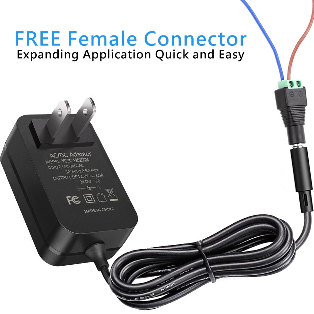 SANSUN 4ft cord with 5.5x2.1mm DC jack for easy connections