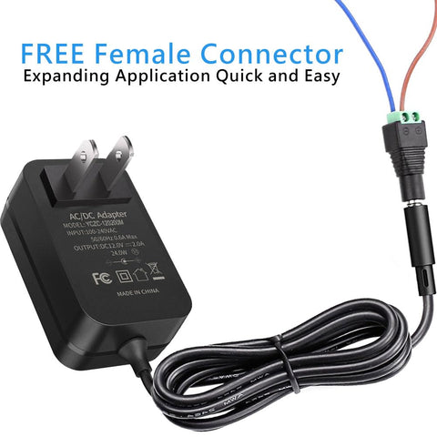 SANSUN 4ft cord with 5.5x2.1mm DC jack for easy connections