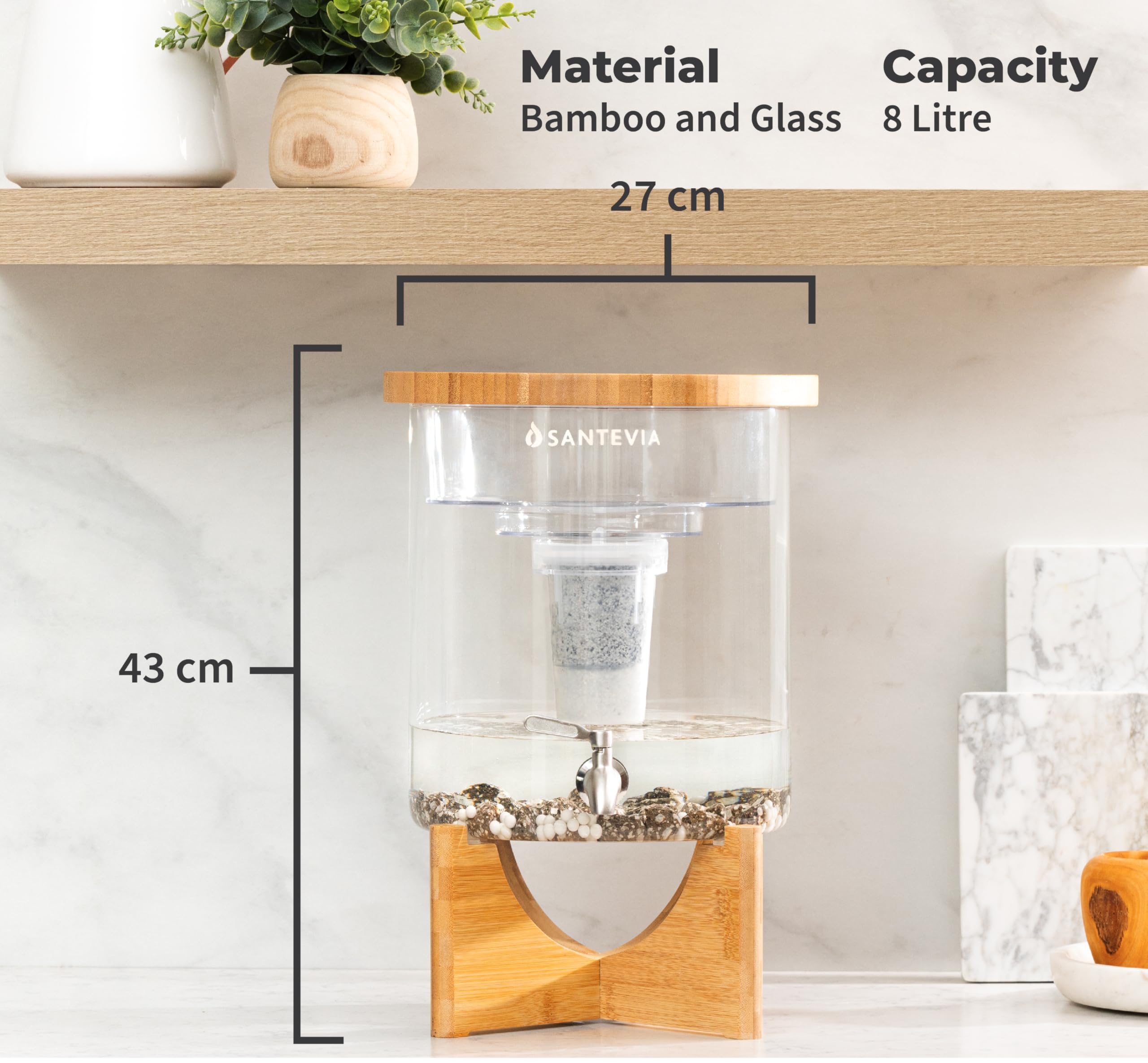 Santevia filtration process reduces contaminants for better tasting water