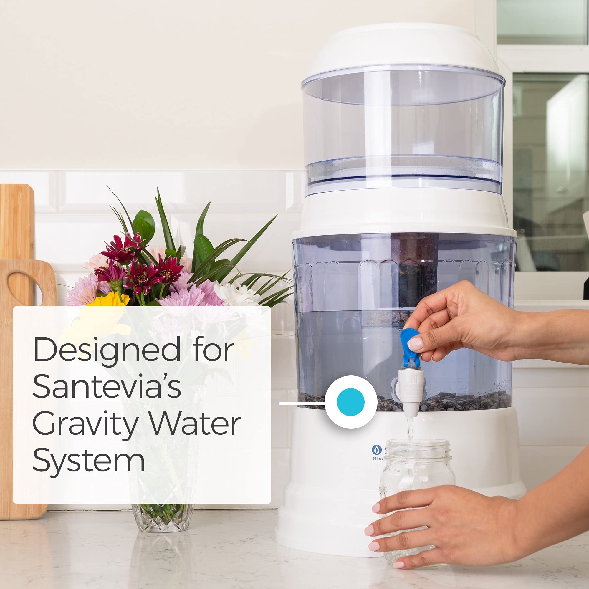 Santevia stones raise water alkalinity for a smoother, more balanced sip.