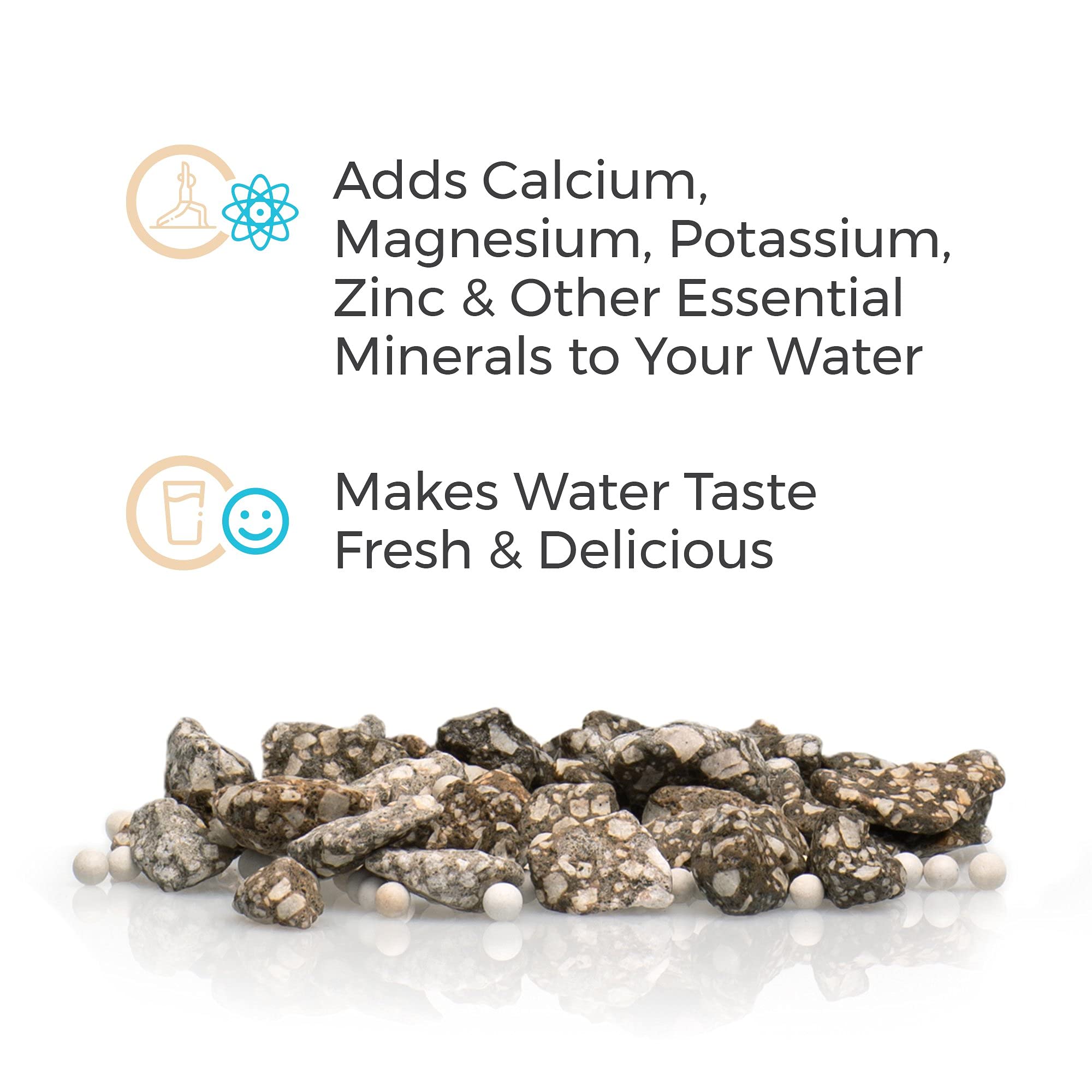 Minerals released into water by Santevia stones create a richer taste.