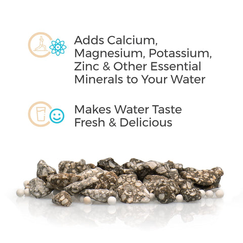 Minerals released into water by Santevia stones create a richer taste.