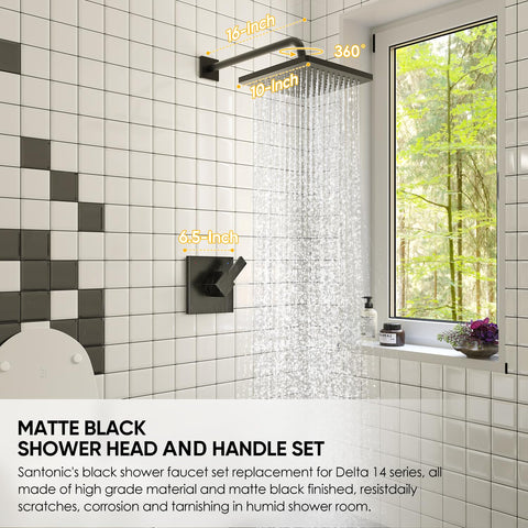 SANTONIC 10-inch rainfall shower head with broad coverage.