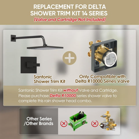 SANTONIC 16-inch shower arm for versatile angle adjustments.