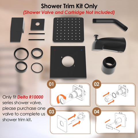 SANTONIC close-up of matte-black bathroom shower set with durable finish
