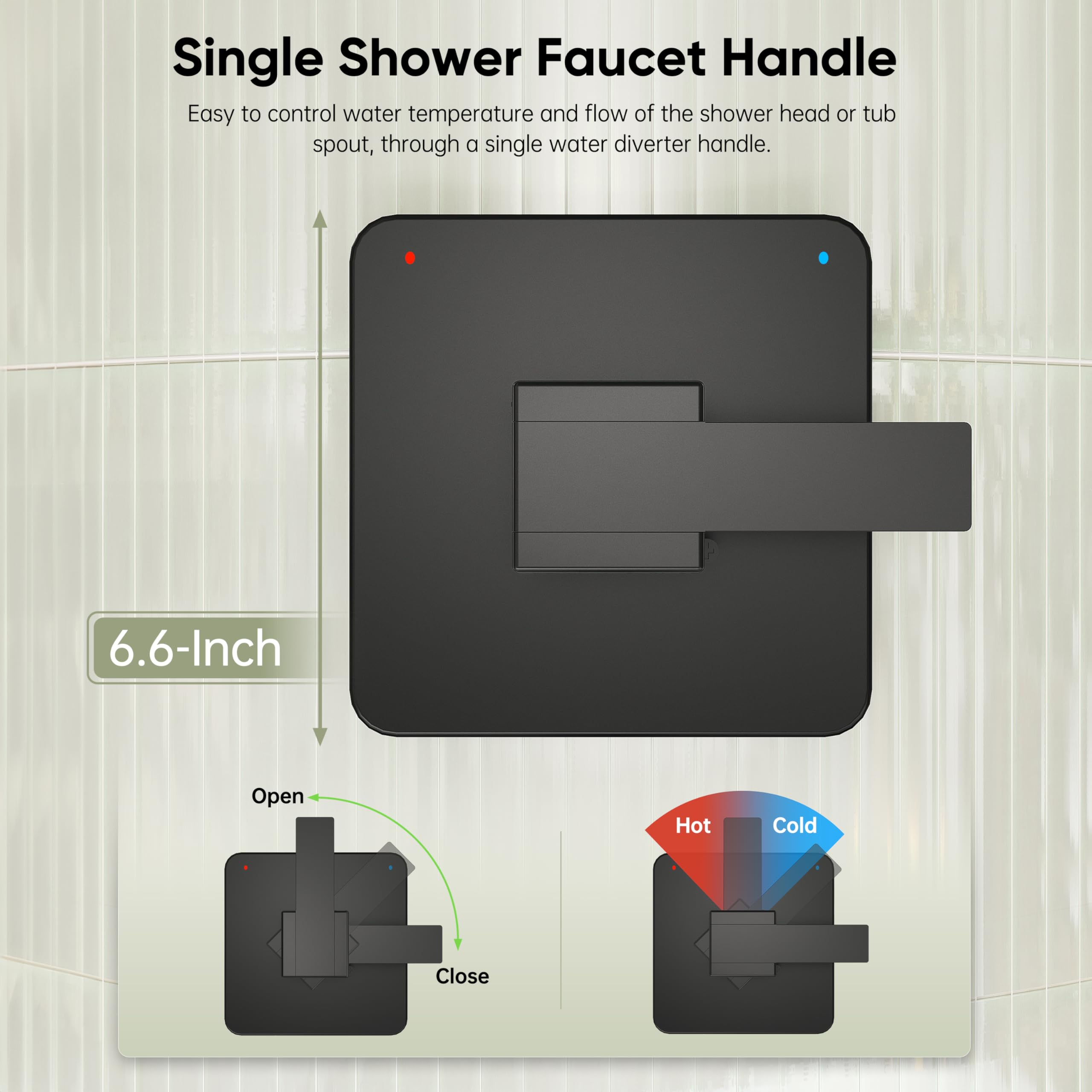 SANTONIC Delta 14 matte black finish resists daily wear in humid baths