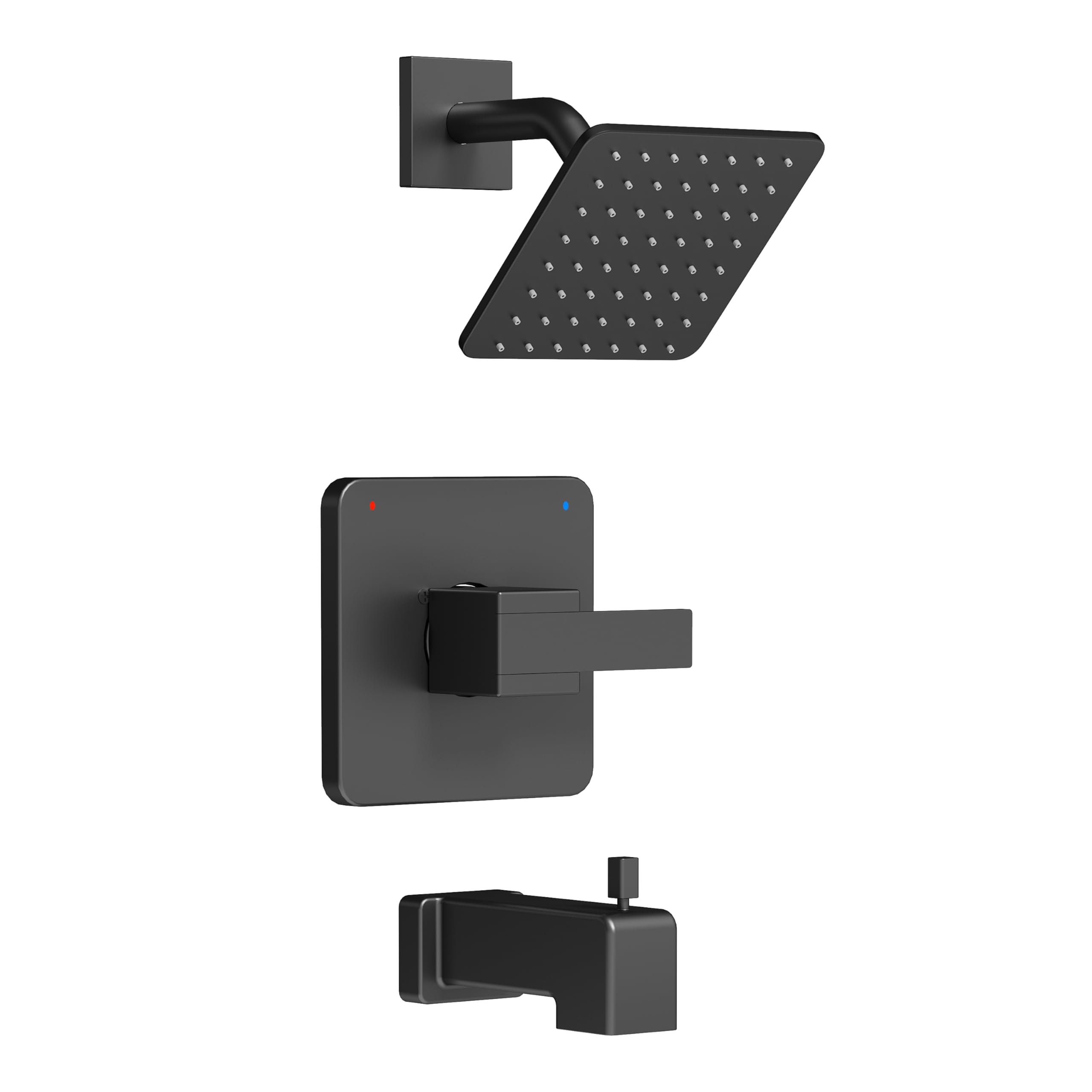 SANTONIC Delta 14 replacement shower head in matte black offers durable rainfall spray