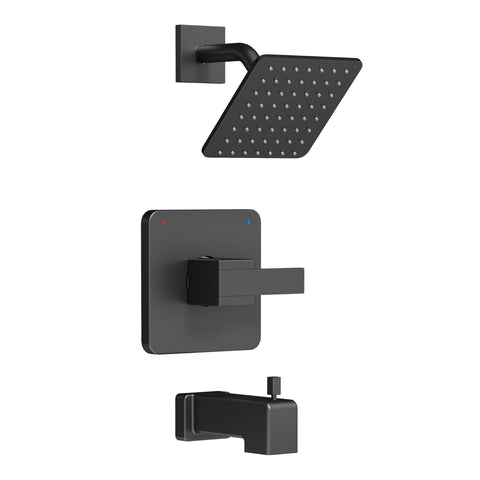 SANTONIC Delta 14 replacement shower head in matte black offers durable rainfall spray