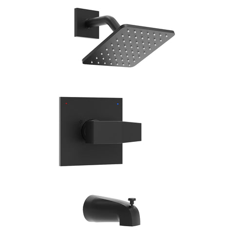 SANTONIC Delta 14-Series 6-inch shower head in matte black adds modern air and durability