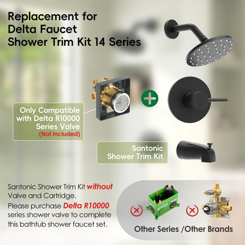 SANTONIC Delta 9-inch shower arm offering flexible spray directions
