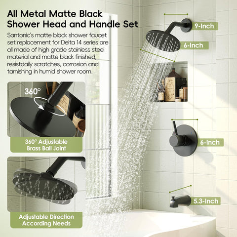 SANTONIC Delta 6-inch single-handle for easy temperature control
