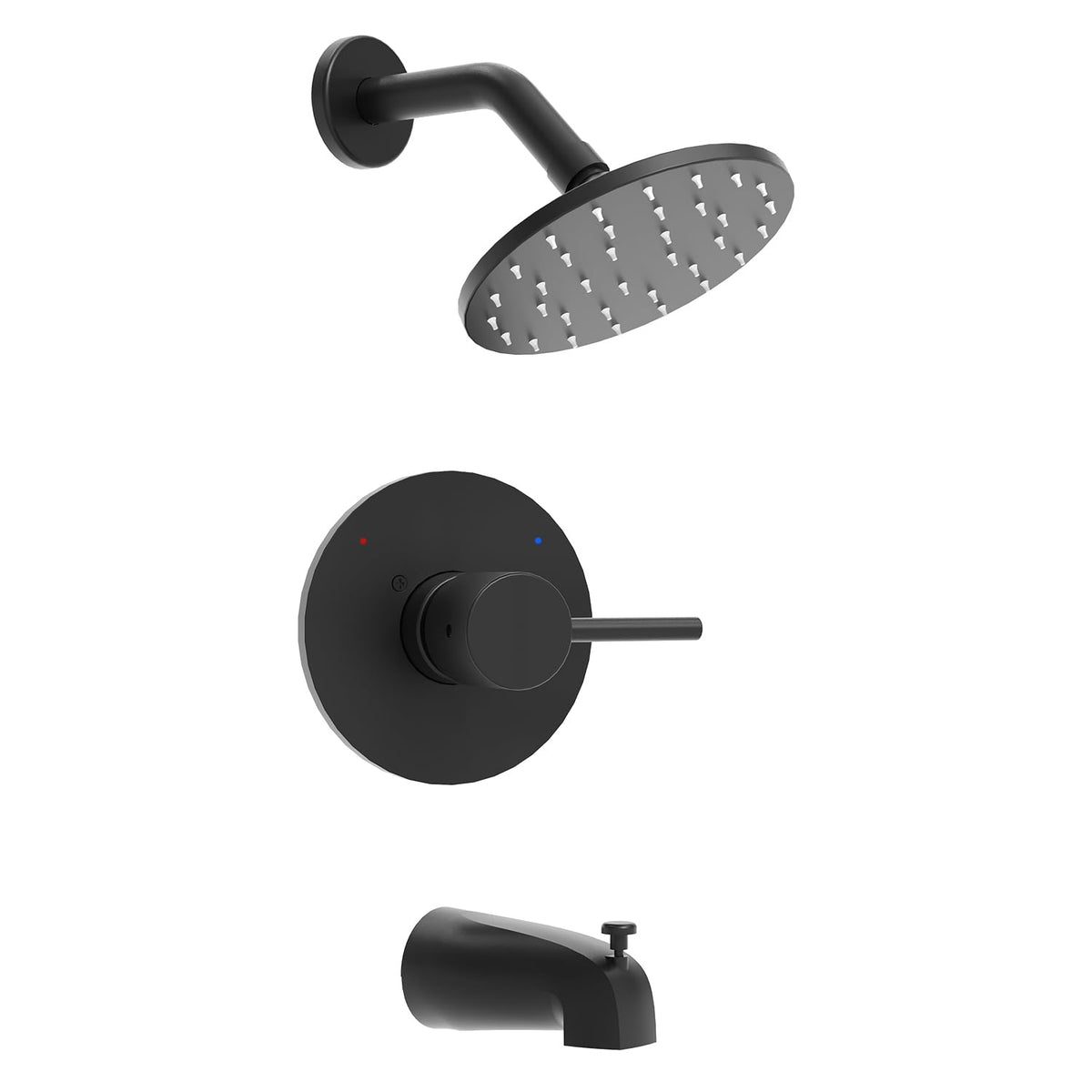 SANTONIC Delta 6-inch shower head in matte black with durable stainless steel spray holes