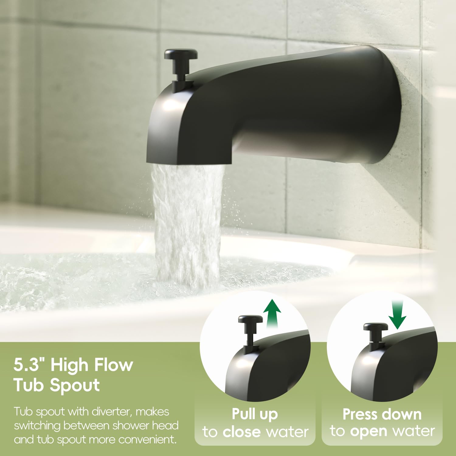 SANTONIC matte black finished shower set for a modern bathroom look