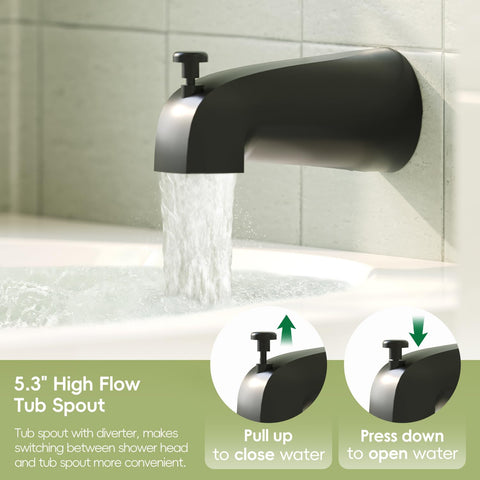 SANTONIC matte black finished shower set for a modern bathroom look