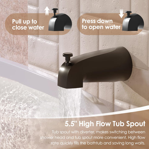 SANTONIC matte black shower trim kit assembly for a cohesive bathroom upgrade