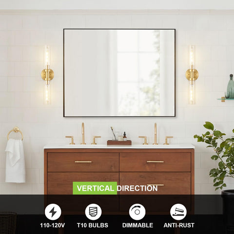 SANTOSTOCK vanity light over a hallway mirror casting warm glow