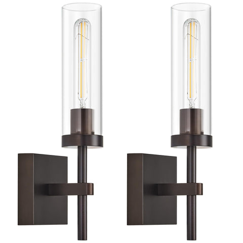 SANTOSTOCK oil-rubbed bronze wall sconce pair for wireless indoor lighting