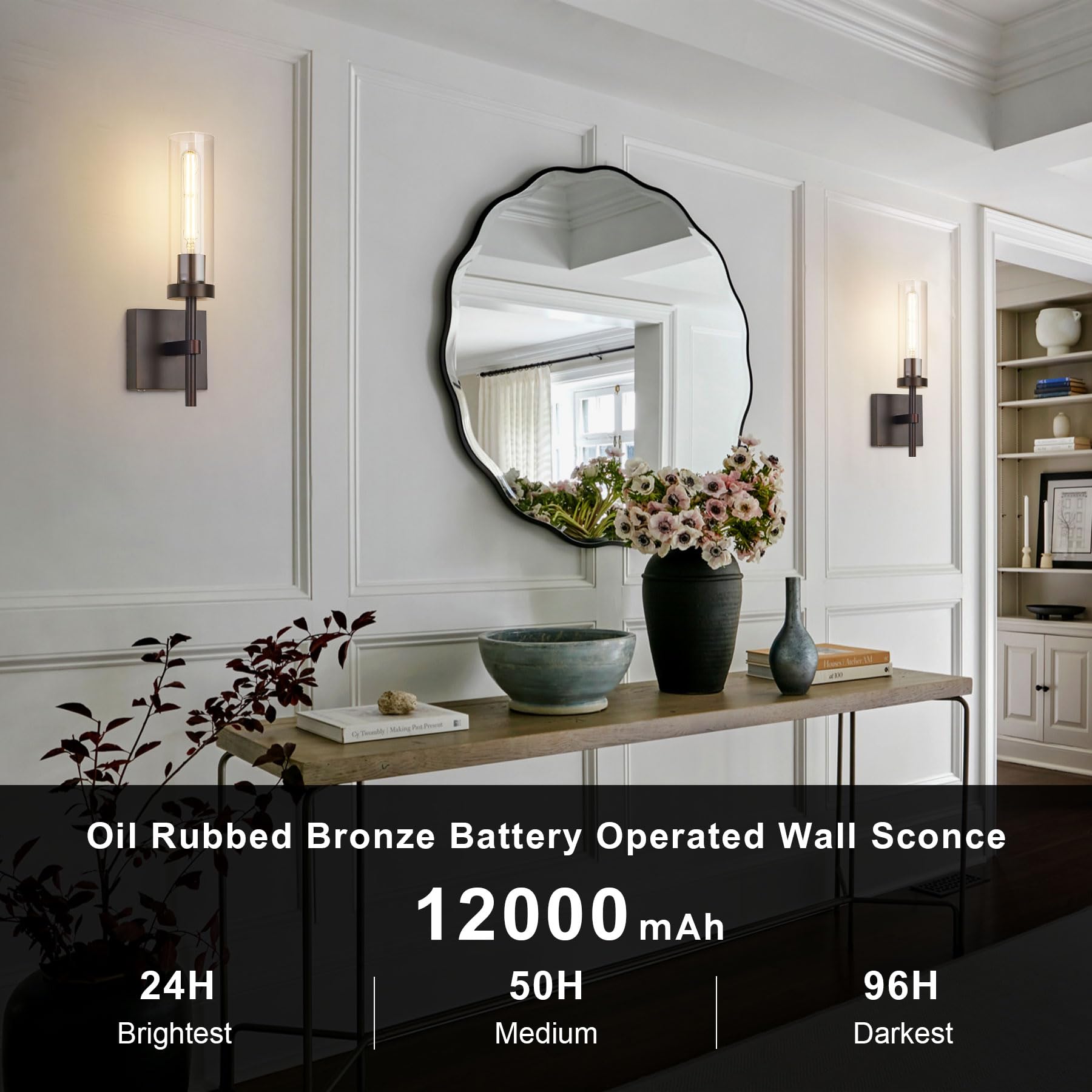 SANTOSTOCK wall sconce with remote control offers adjustable brightness