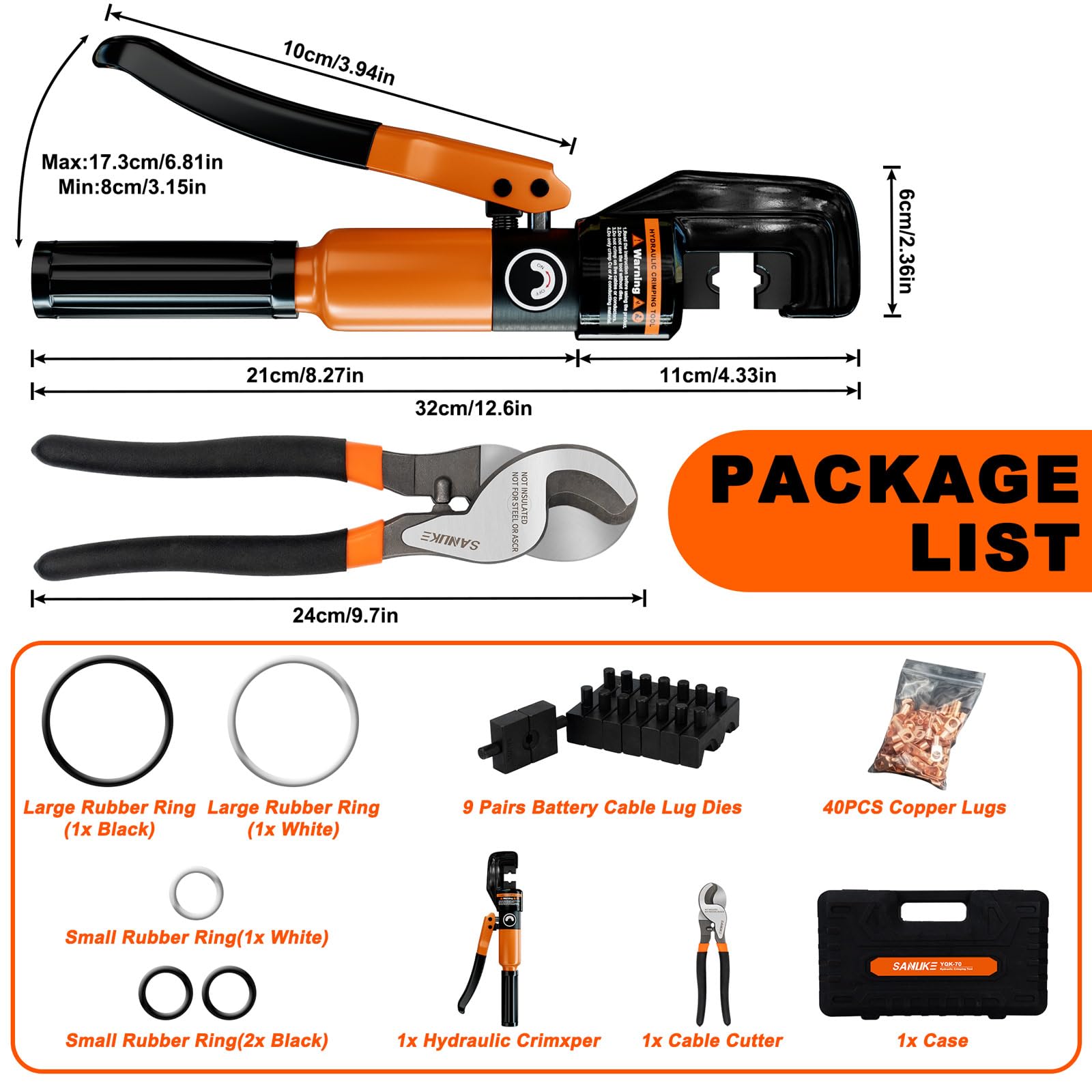 Sanuke 40 copper wire lugs pack for secure terminations.