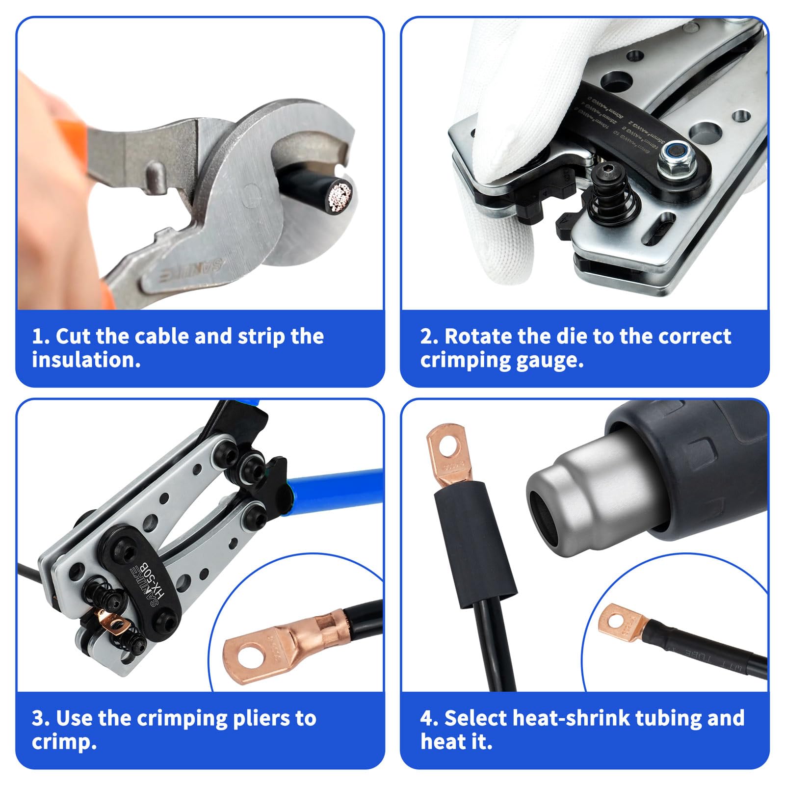 Sanuke copper lug connectors ideal for secure battery connections