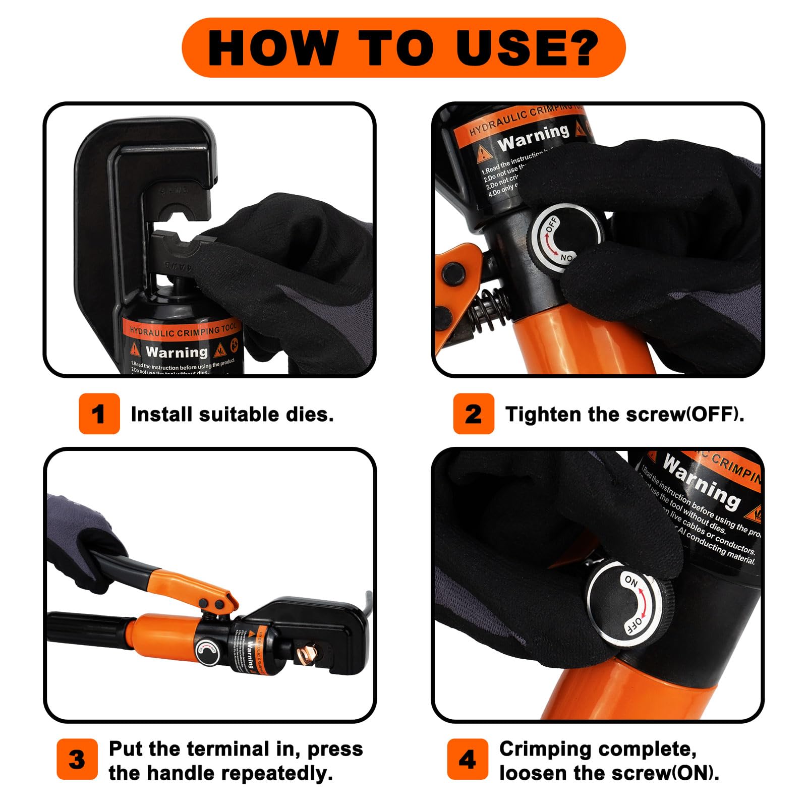 Sanuke easy one-handed operation speeds up crimping tasks.