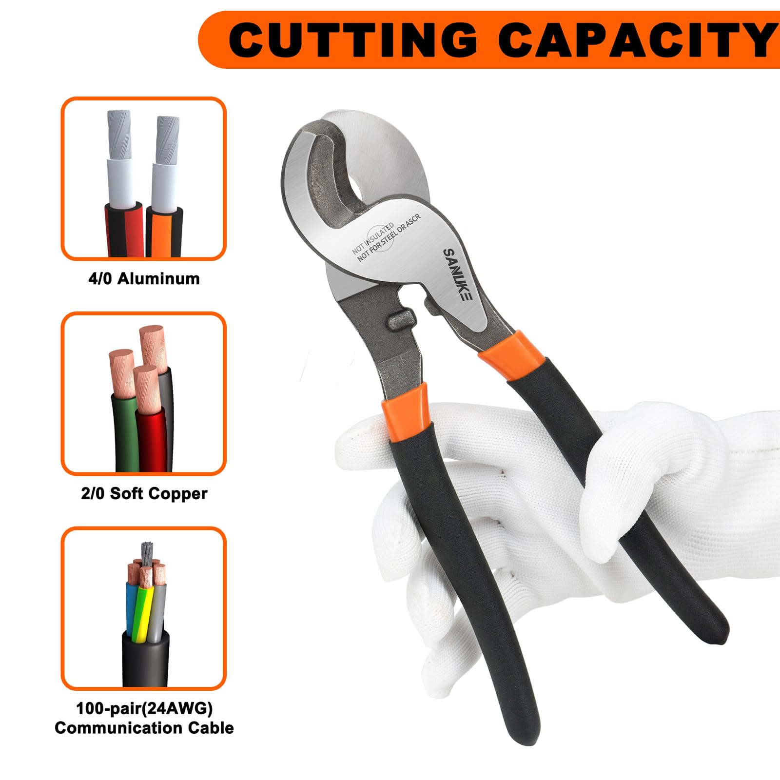 Sanuke rotating-head design fits tight spaces during crimping.