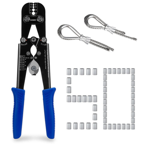 Sanuke wire rope crimping tool kit for durable, clean crimps in DIY projects.