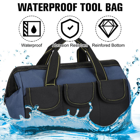 Sanwuta waterproof hard-bottom tool bag close-up showing sturdy base