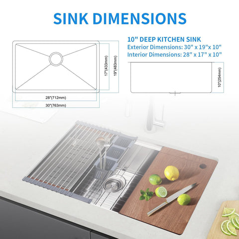 SANYCASA ships with two drain basket styles to match preference