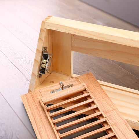 SANYCASA Red Oak Baseboard Register front panel removable for easy cleaning.