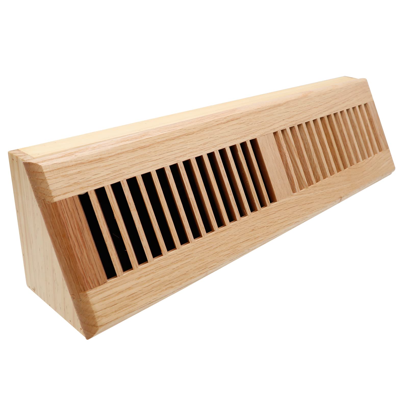 SANYCASA Red Oak Baseboard Register front view shows louvers for efficient airflow and style.