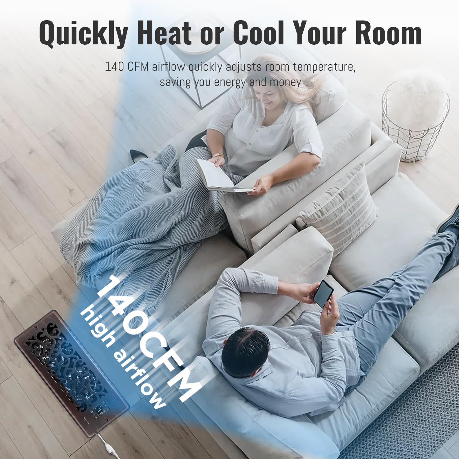 SANYCASA intelligent thermostat control adjusts speed for comfortable, efficient climate.