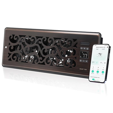 SANYCASA register booster fan front view boosts airflow for balanced room temperature.