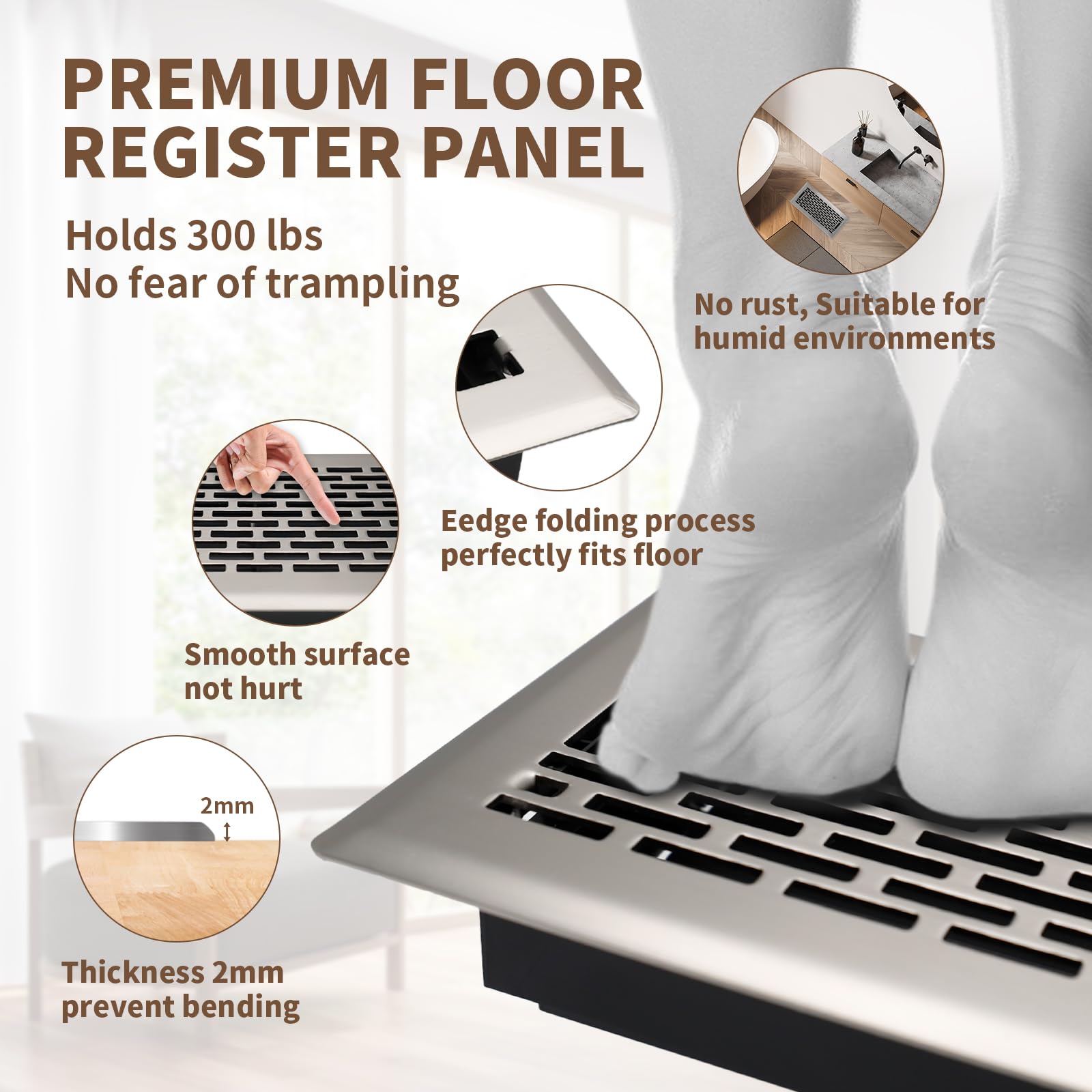 SANYCASA walkable vent designed to endure foot traffic with smooth operation.